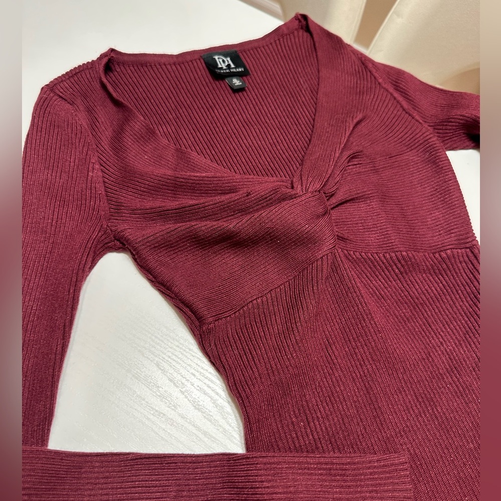 Derek Heart Maroon Long Sleeve Dress - Picture 5 of 6